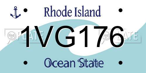 1VG176 Rhode Island License Plate
