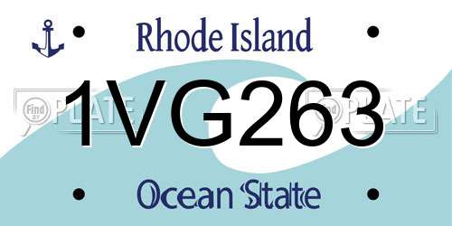 1VG263 Rhode Island License Plate