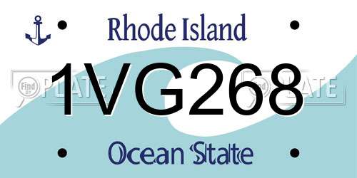 1VG268 Rhode Island License Plate