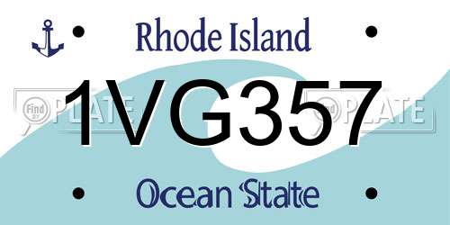 1VG357 Rhode Island License Plate