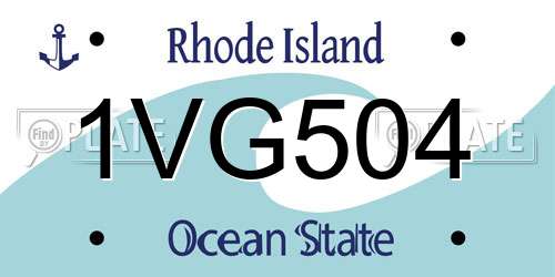 1VG504 Rhode Island License Plate