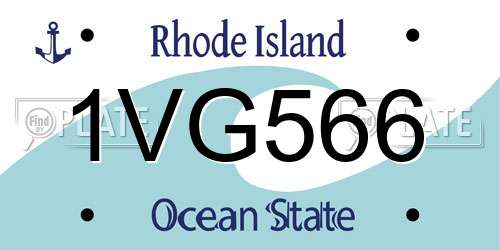 1VG566 Rhode Island License Plate