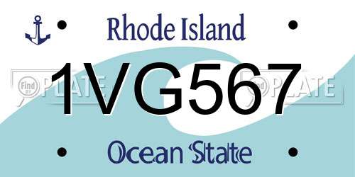 1VG567 Rhode Island License Plate