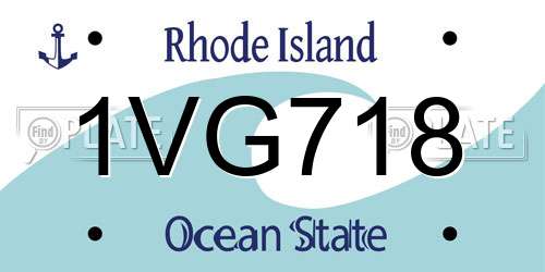 1VG718 Rhode Island License Plate