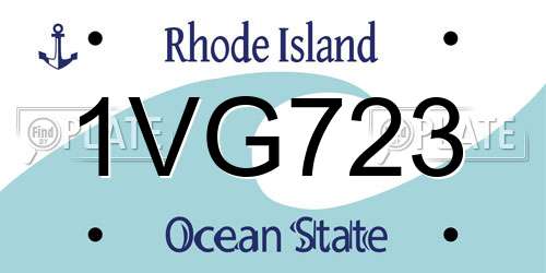 1VG723 Rhode Island License Plate