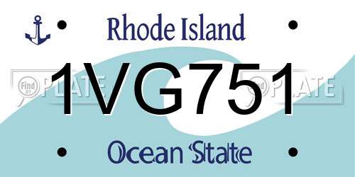 1VG751 Rhode Island License Plate