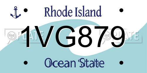 1VG879 Rhode Island License Plate
