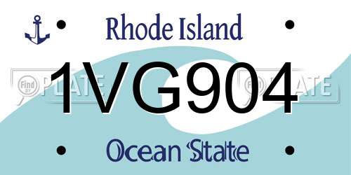1VG904 Rhode Island License Plate
