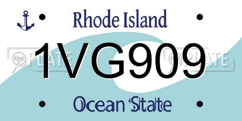 1VG909 Rhode Island License Plate