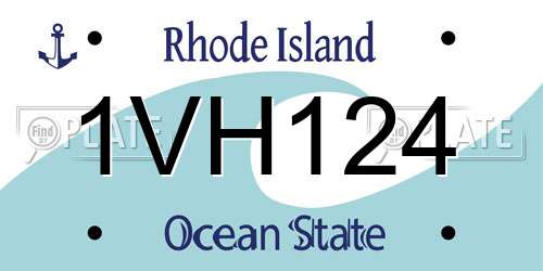 1VH124 Rhode Island License Plate