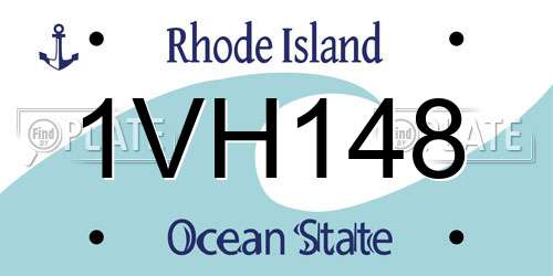 1VH148 Rhode Island License Plate