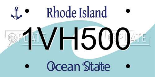 1VH500 Rhode Island License Plate