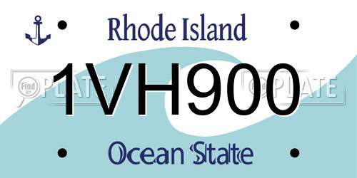 1VH900 Rhode Island License Plate