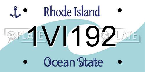 1VI192 Rhode Island License Plate