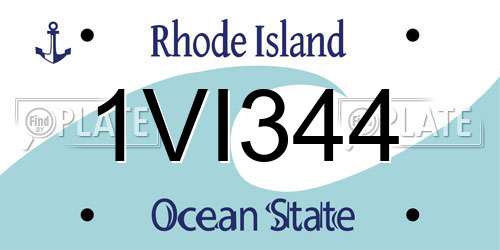 1VI344 Rhode Island License Plate