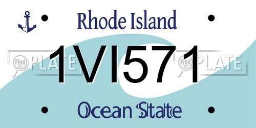 1VI571 Rhode Island License Plate