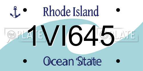 1VI645 Rhode Island License Plate