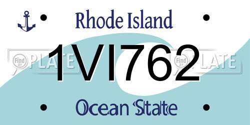 1VI762 Rhode Island License Plate