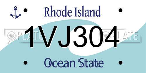 1VJ304 Rhode Island License Plate