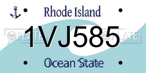 1VJ585 Rhode Island License Plate