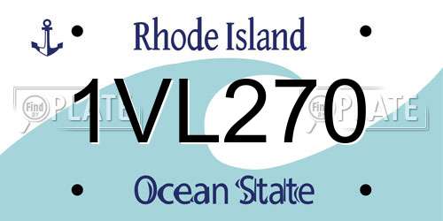 1VL270 Rhode Island License Plate