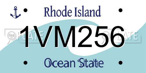 1VM256 Rhode Island License Plate