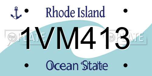 1VM413 Rhode Island License Plate