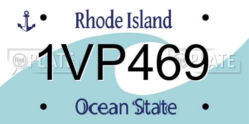 1VP469 Rhode Island License Plate