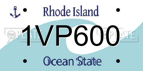 1VP600 Rhode Island License Plate