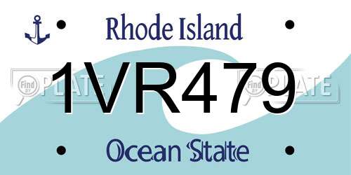 1VR479 Rhode Island License Plate