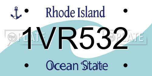 1VR532 Rhode Island License Plate