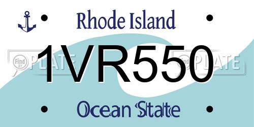 1VR550 Rhode Island License Plate