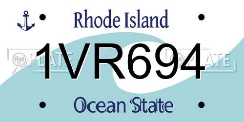 1VR694 Rhode Island License Plate