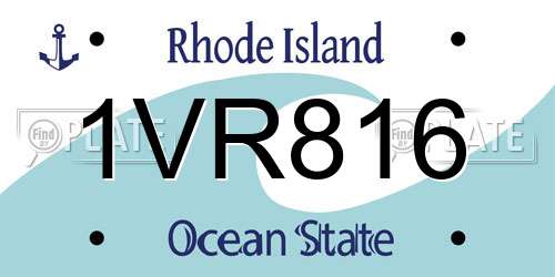 1VR816 Rhode Island License Plate