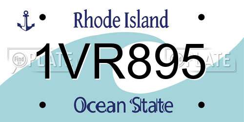 1VR895 Rhode Island License Plate