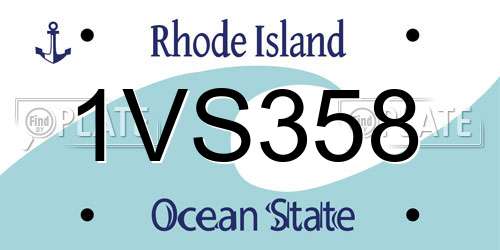 1VS358 Rhode Island License Plate