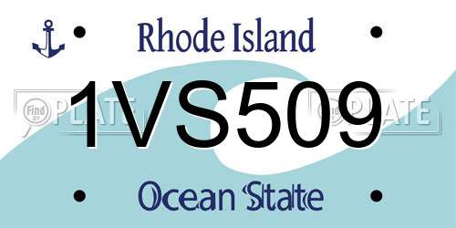 1VS509 Rhode Island License Plate