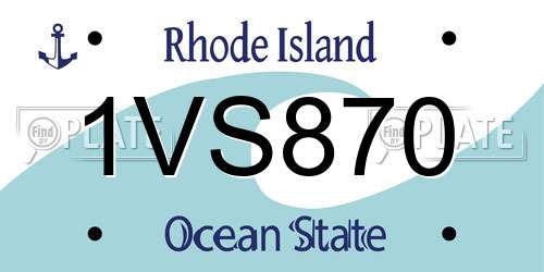 1VS870 Rhode Island License Plate