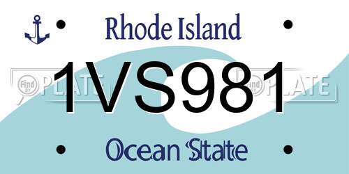 1VS981 Rhode Island License Plate