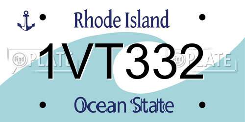 1VT332 Rhode Island License Plate