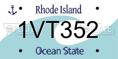 1VT352 Rhode Island License Plate