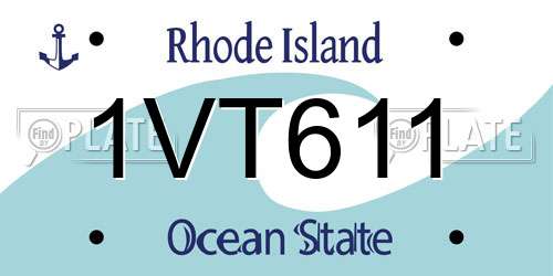1VT611 Rhode Island License Plate