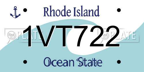 1VT722 Rhode Island License Plate