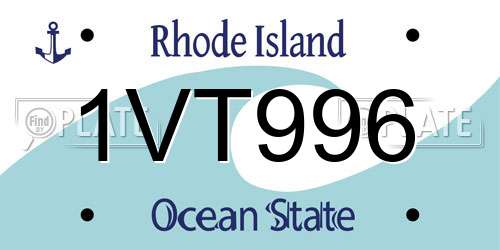 1VT996 Rhode Island License Plate