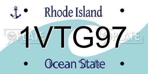 1VTG97 Rhode Island License Plate