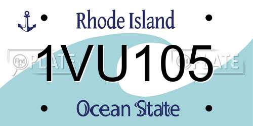 1VU105 Rhode Island License Plate