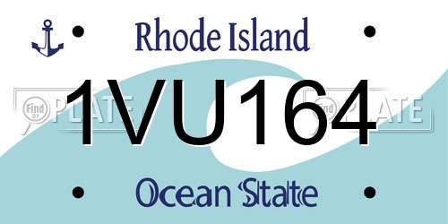 1VU164 Rhode Island License Plate