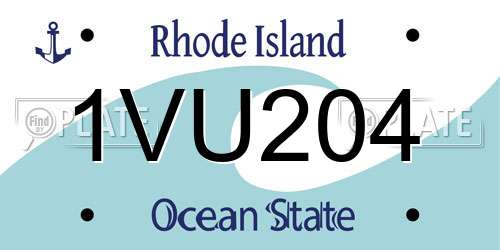 1VU204 Rhode Island License Plate