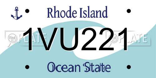 1VU221 Rhode Island License Plate