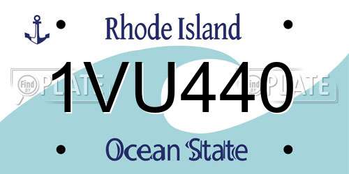 1VU440 Rhode Island License Plate